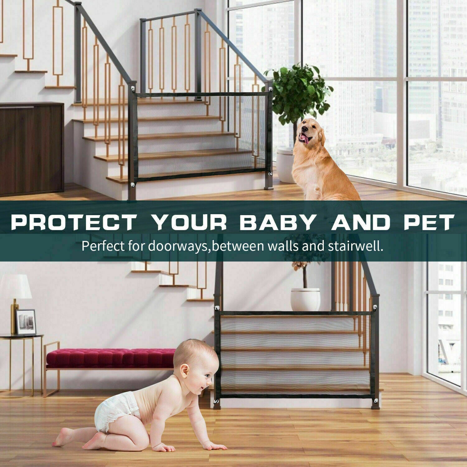 Magic Portable Guard Net Stairs Doors - dadalovestore