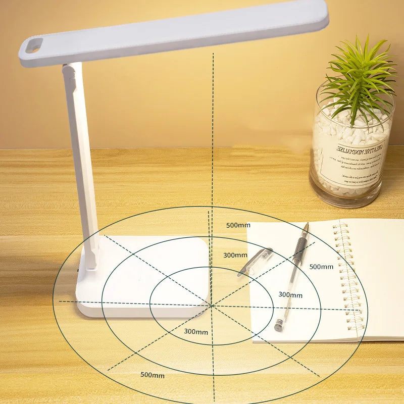 Lampe de Table LED Rechargeable par USB pour 3 Documents, Luminaire de Bureau à Intensité Réglable, Tactile et Pliable, Protection des Yeux, Veilleuse de Lecture, 6000mAh - dadalovestore