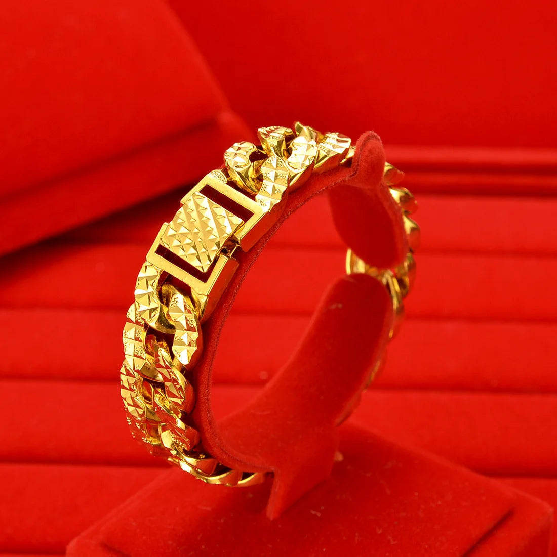 Gold Bracelet 
24K Light Luxury Fashion Men's Wrist Chain - dadalovestore