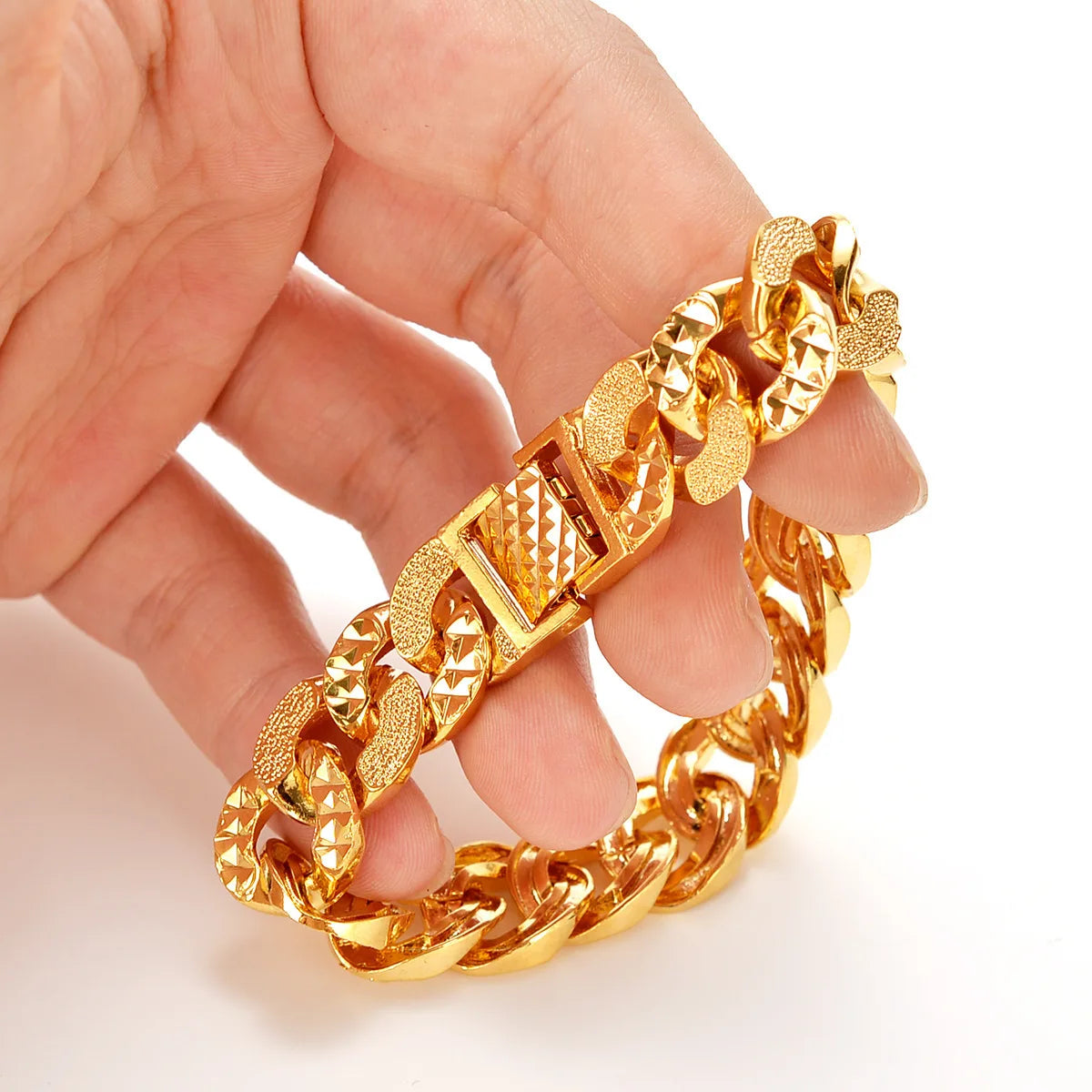 Gold Bracelet 
24K Light Luxury Fashion Men's Wrist Chain - dadalovestore