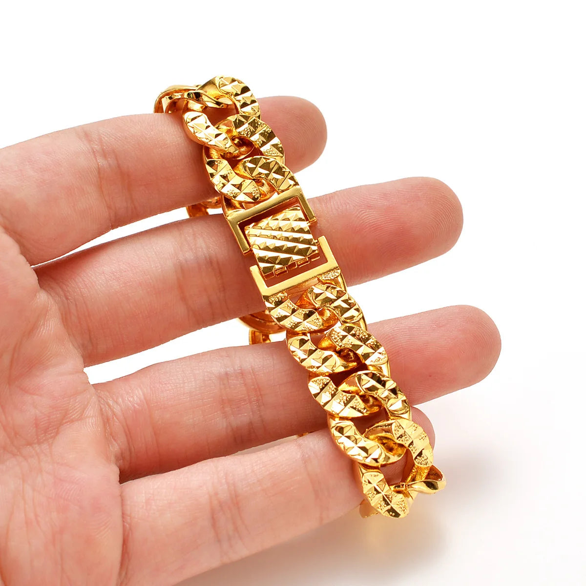 Gold Bracelet 
24K Light Luxury Fashion Men's Wrist Chain - dadalovestore