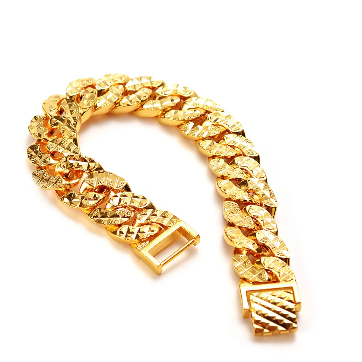 Gold Bracelet 
24K Light Luxury Fashion Men's Wrist Chain - dadalovestore