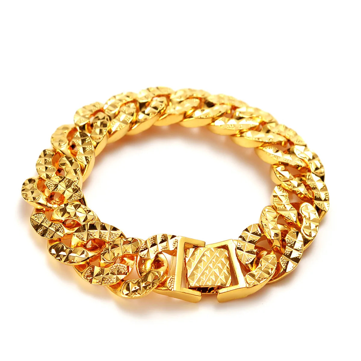Gold Bracelet 
24K Light Luxury Fashion Men's Wrist Chain - dadalovestore
