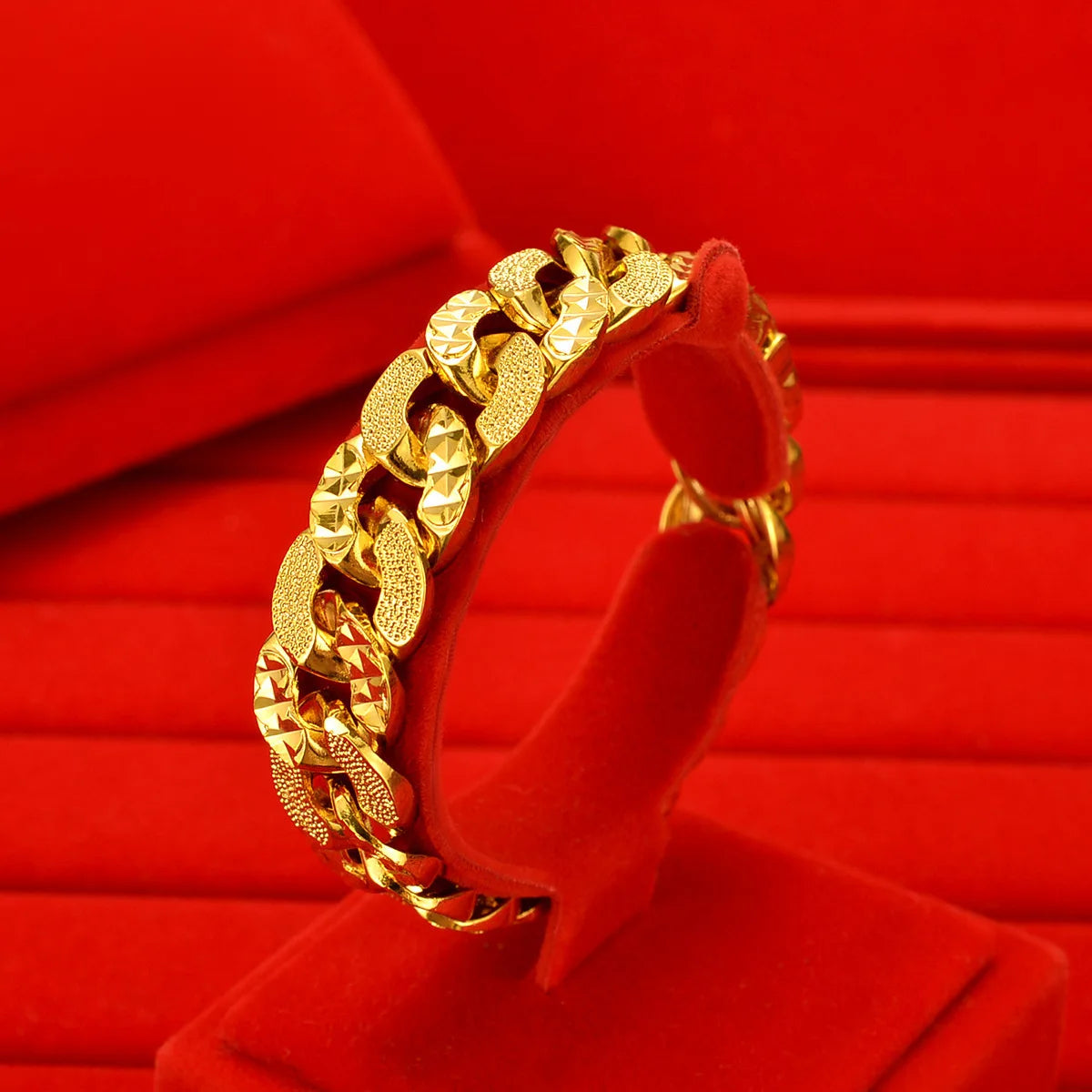 Gold Bracelet 
24K Light Luxury Fashion Men's Wrist Chain - dadalovestore