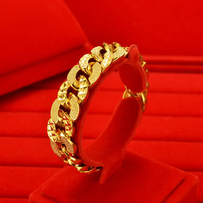 Gold Bracelet 
24K Light Luxury Fashion Men's Wrist Chain - dadalovestore